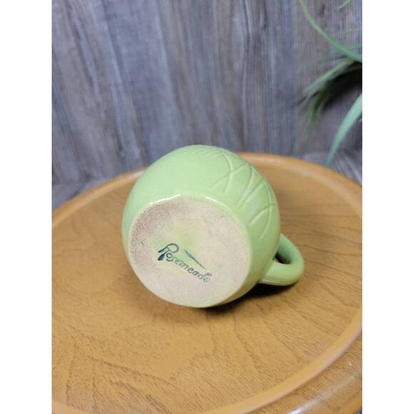 Vintage Rosemeade Pottery Creamer Pitcher, Chartreuse Green Wheat Pattern, - Picture 3 of 5